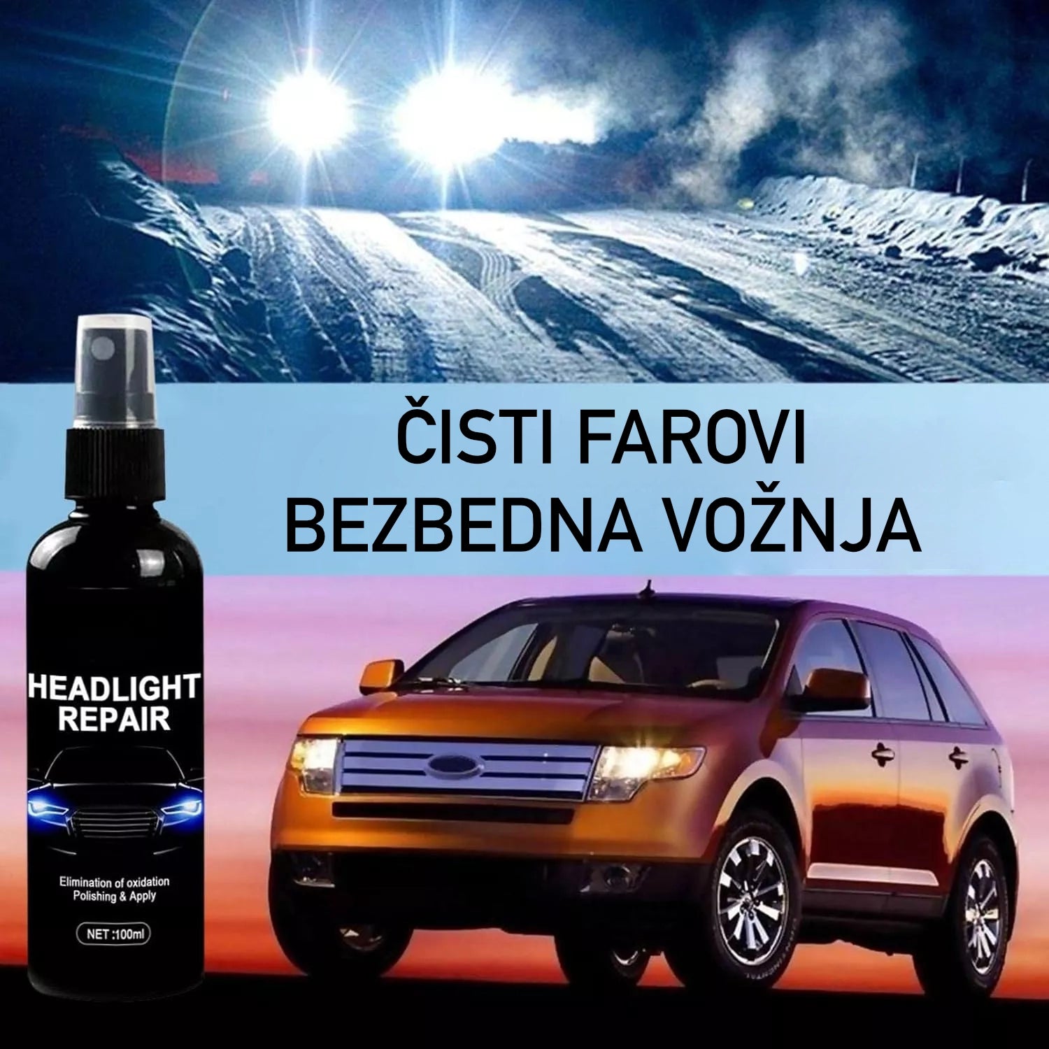 Sprej za poliranje farova
