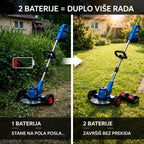 Bežični 3 u 1 trimer na točkićima sa 2 aku baterije