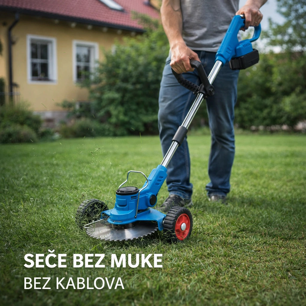 Bežični 3 u 1 trimer na točkićima sa 2 aku baterije