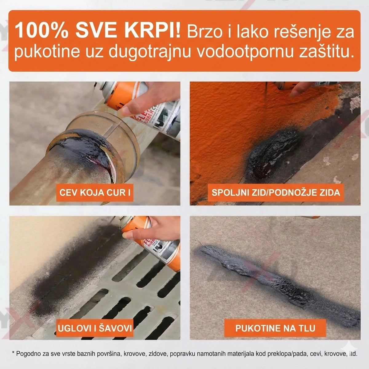 Fleksibilni gumeni sprej - Premaz za brzo zaptivanje