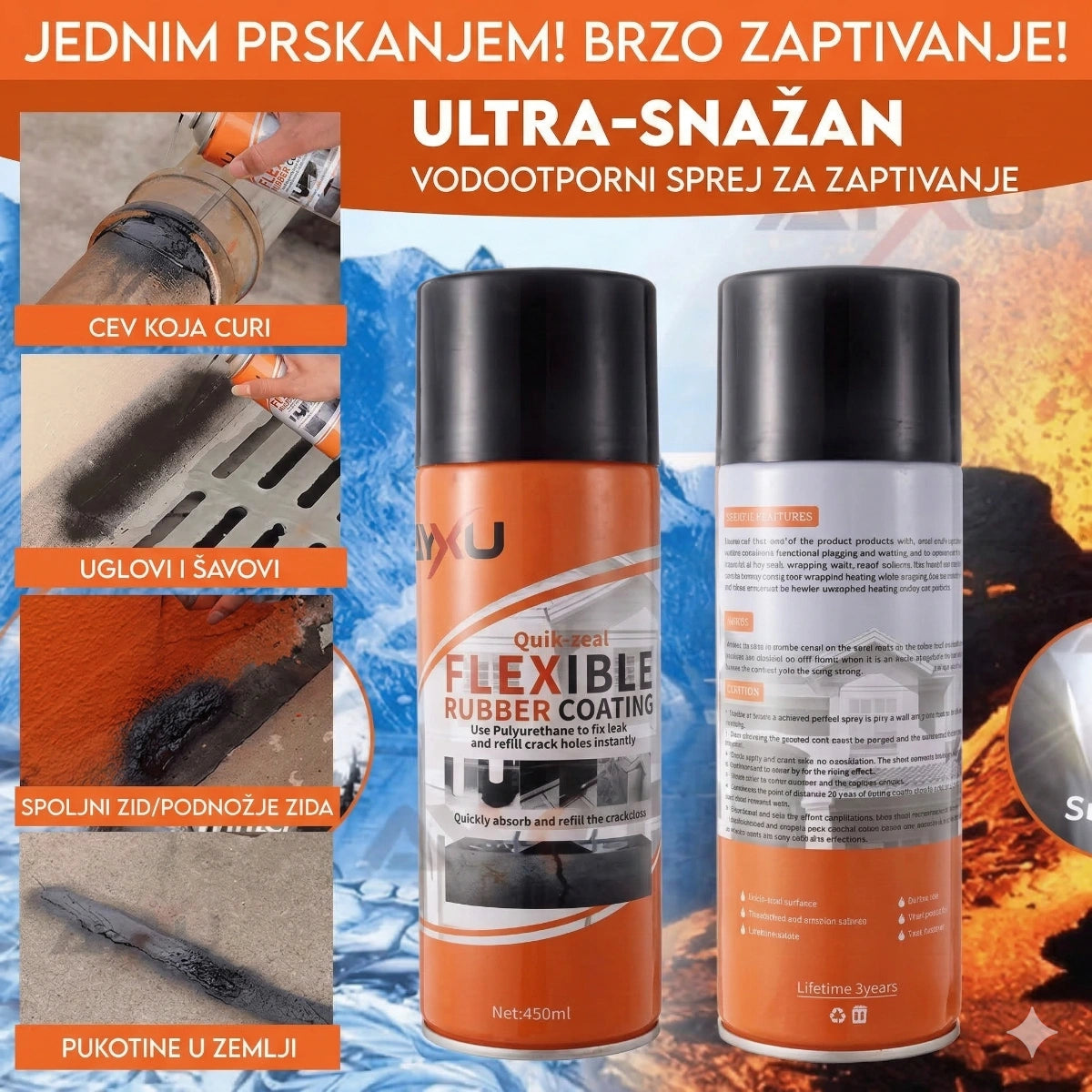 Fleksibilni gumeni sprej - Premaz za brzo zaptivanje